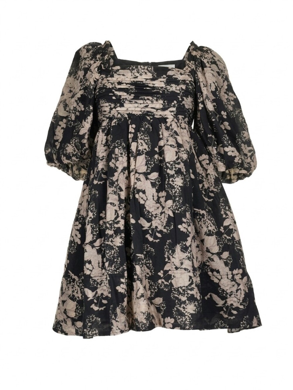 Sofie The Label | Floral Tie Back Babydoll Dress Size S In Black Cream Colors